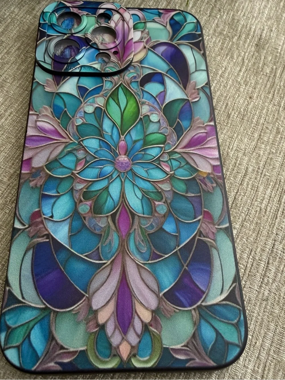 🦋 Beautiful Stained Glass Design iPhone 13 Pro Max Soft Protective Phone Cover